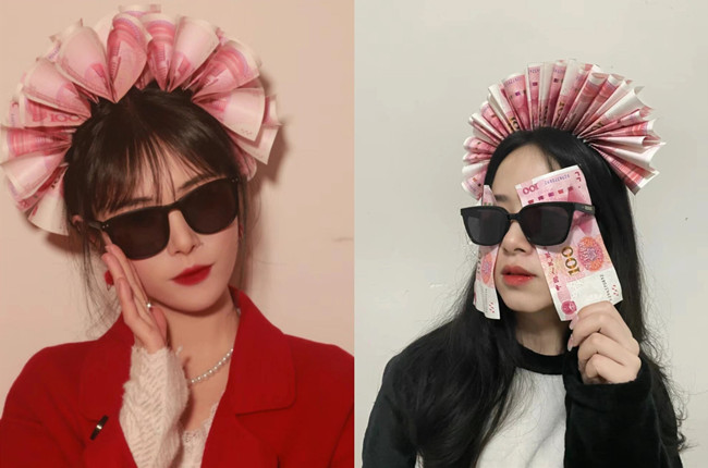  新娘簪錢花創(chuàng)意拍照，廣西彩妝寫真分享