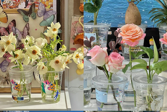 美麗杯子花束，廣西插花造型學(xué)校培訓(xùn)