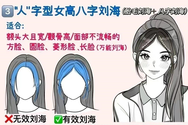 如何護理“人”字女高八字劉海教程，南寧學女發(fā)