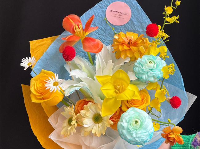 冰淇淋春日花束，南寧花藝插花鮮花學(xué)校浪漫分享