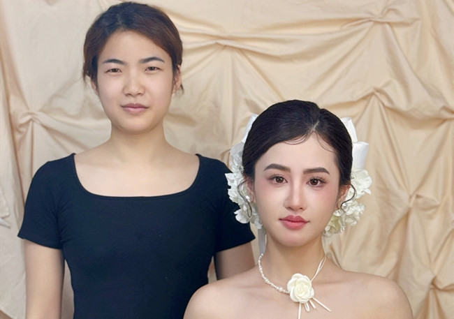 韓式新娘造型，廣西美妝造型訓(xùn)練作品